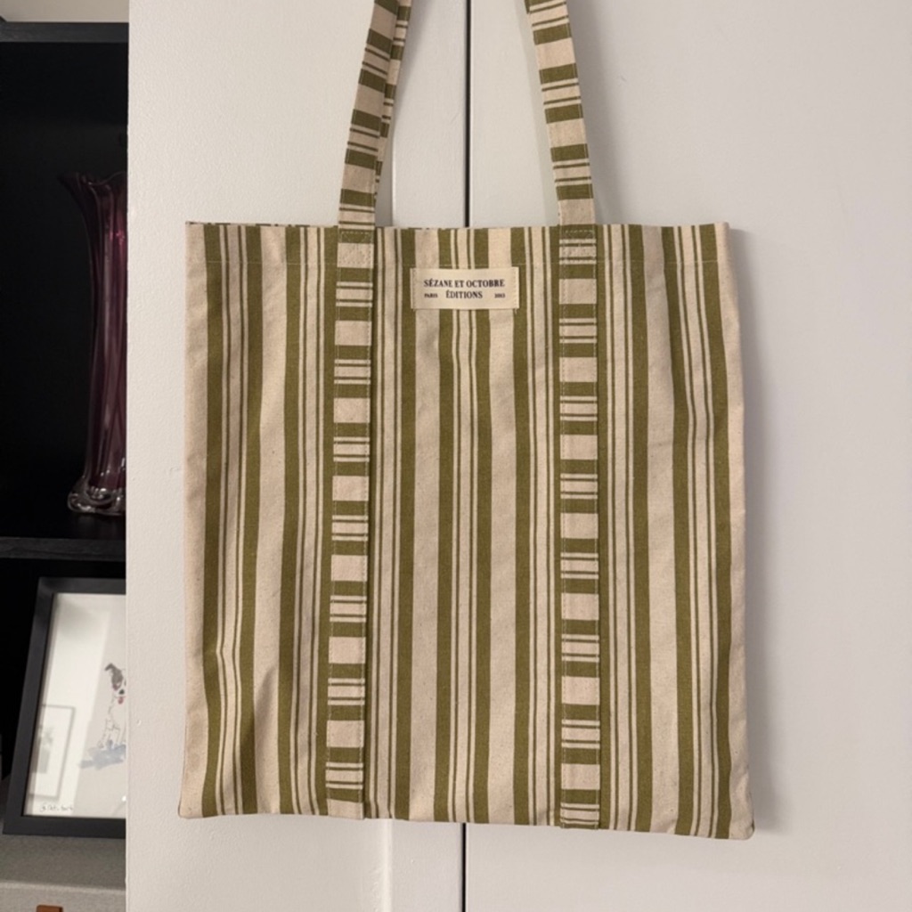 Sezane | Tote | Sezane Et Octobre Striped Tote Green